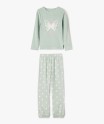 Pyjama en velours à motifs papillons et étoiles fille